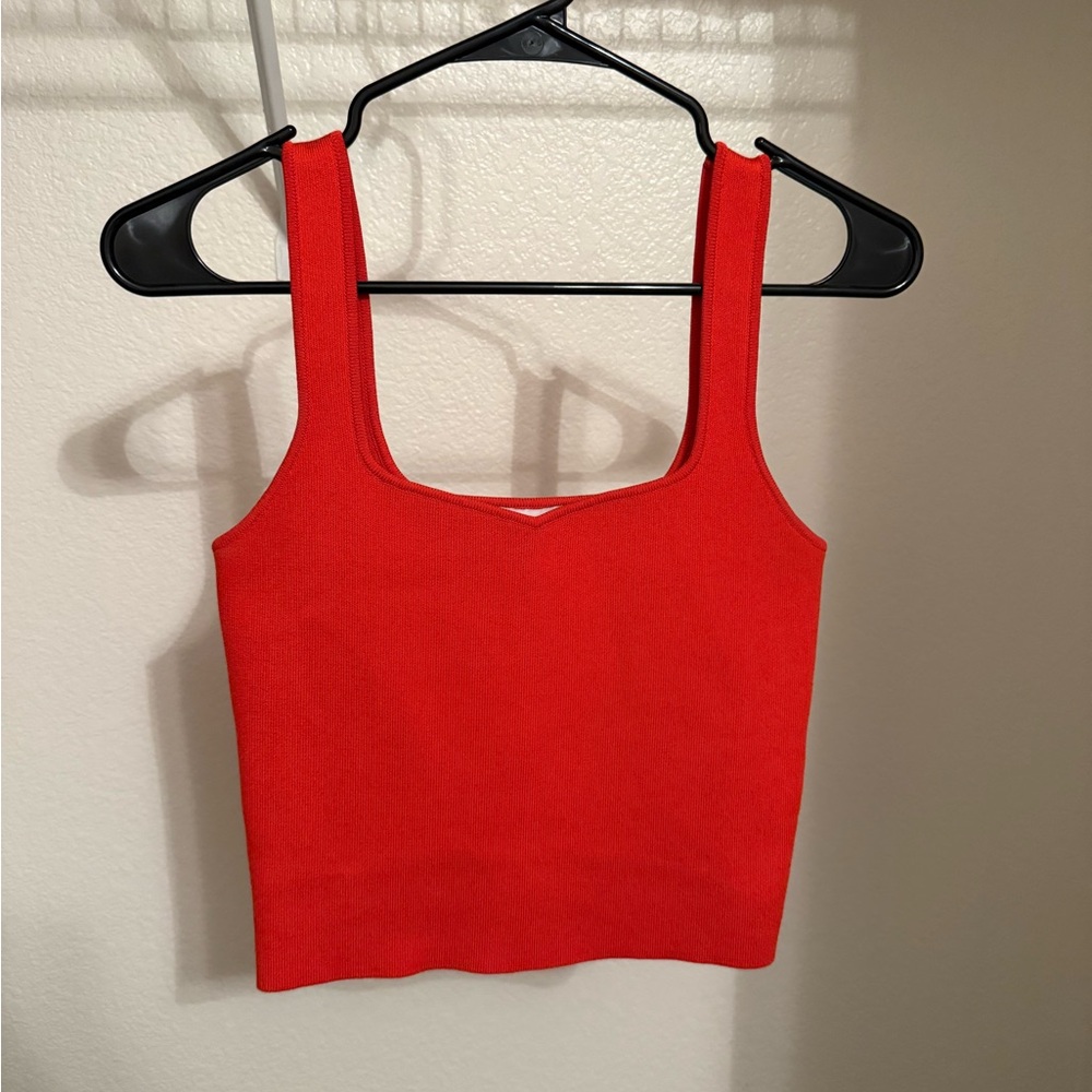 Zara Bold Red Crop Top